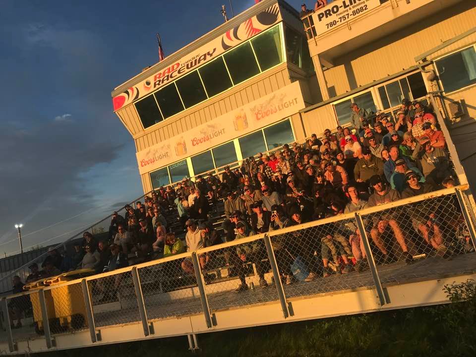 crowd in grandstands