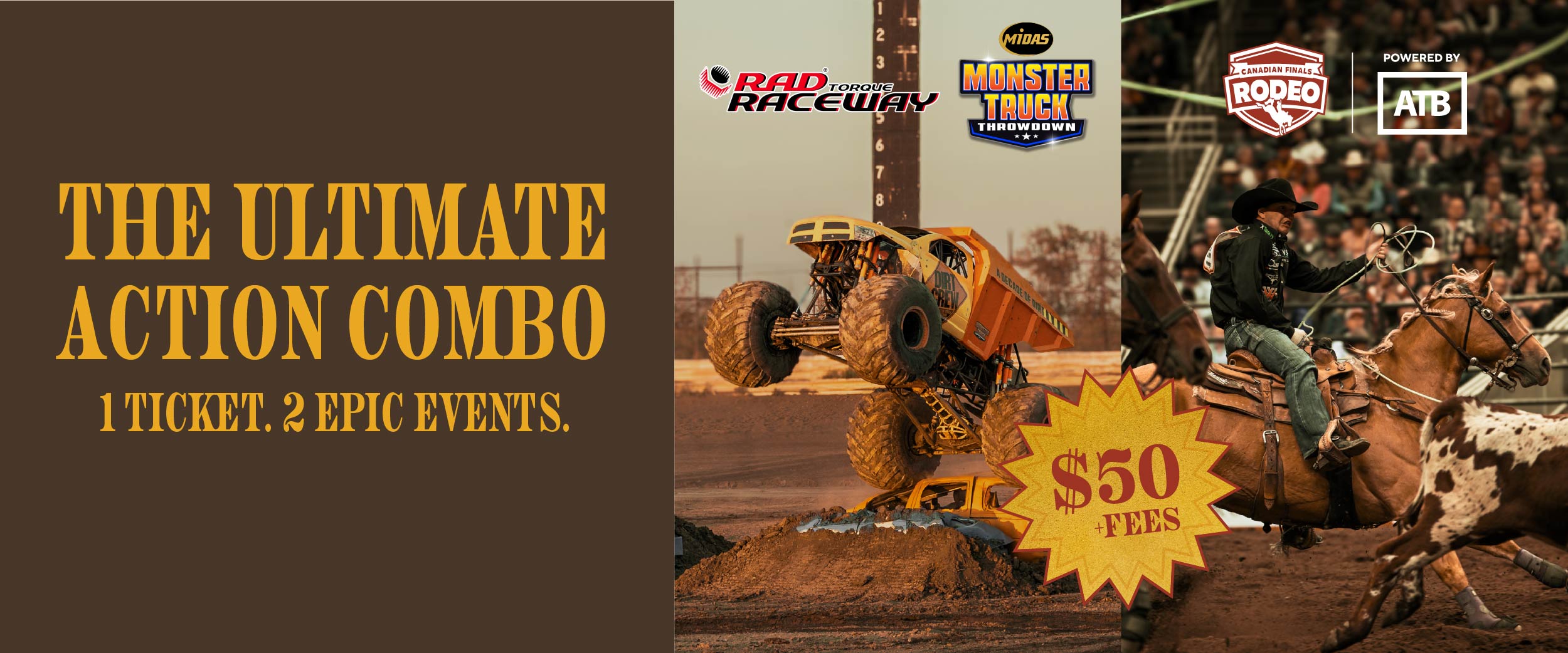 Canadian Finals Rodeo x Midas Monster Truck Throwdown 2026 Promotional Image - Mobile Ad